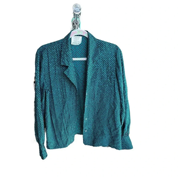 Vintage 1980s Francesca of Damon Women's Collared Long Sleeve silk Blouse Size 4 - Picture 4 of 4